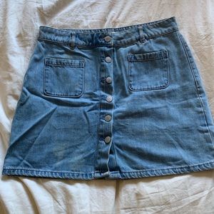 Denim button up skirt